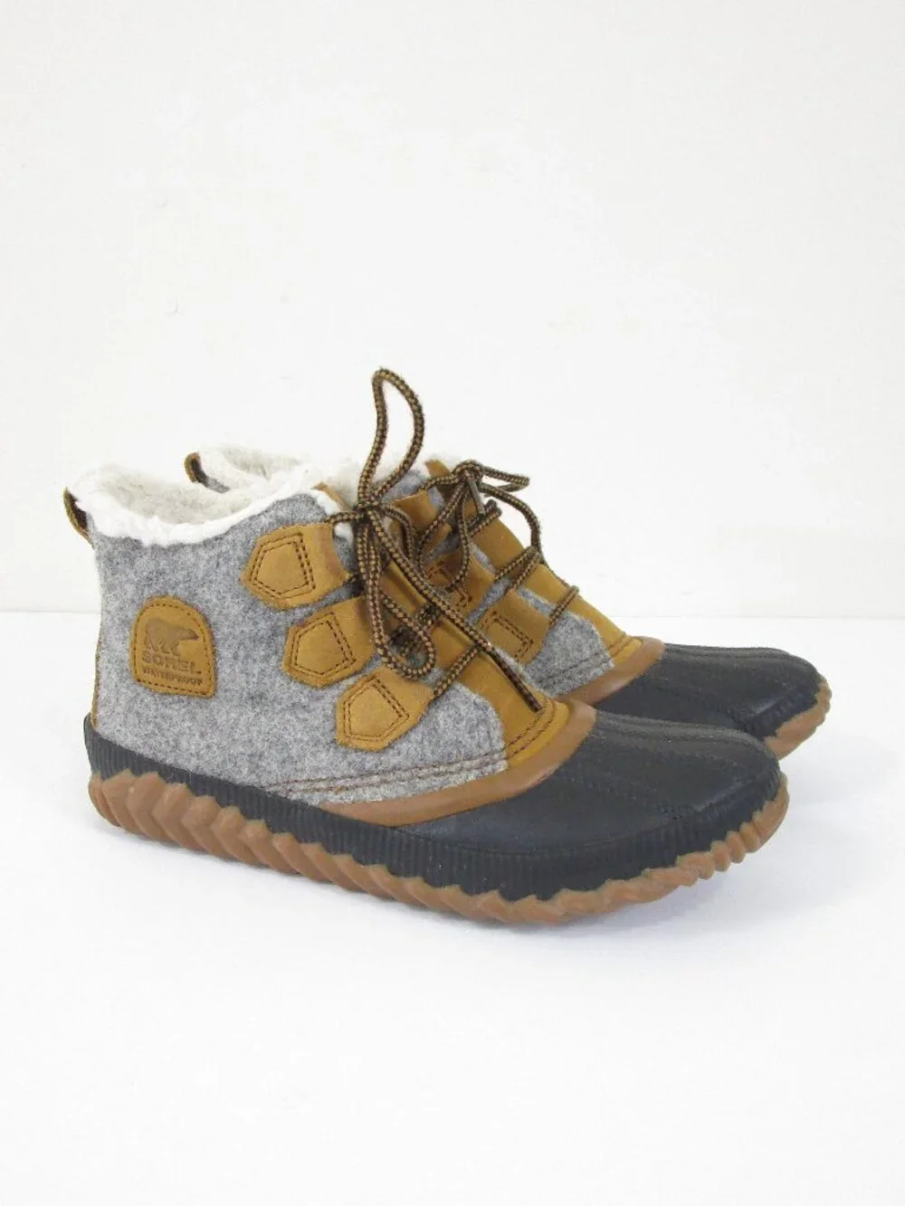 Sorel Womens Out N About Quarry Rubber Lace Up Ankle Boots Booties Size 7.5